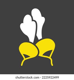 Radish isolated design vector glyph on dark background icon. Vegetable sign. Graph symbol for food and drinks web site, apps design, mobile apps and print media, logo, UI