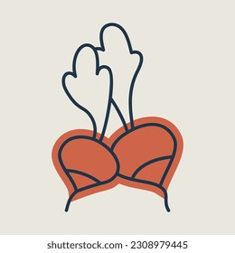 Radish isolated design vector icon. Vegetable sign. Graph symbol for food and drinks web site, apps design, mobile apps and print media, logo, UI