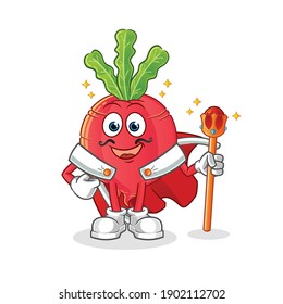 radish king vector. cartoon character