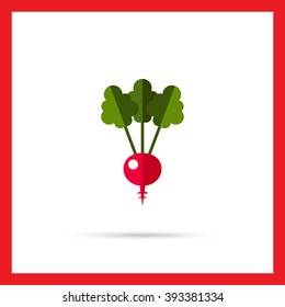 Radish with leaves