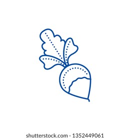 Radish line icon concept. Radish flat  vector symbol, sign, outline illustration.