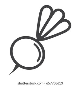 Radish line icon, vegetable and diet, vector graphics, a linear pattern on a white background, eps 10.