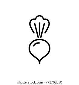 radish, line sign, icon vector