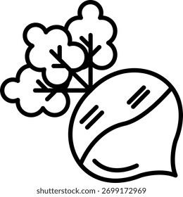 Design de ícone de vetor Linha Radish