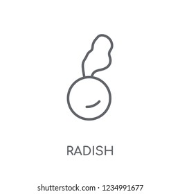 Radish linear icon. Modern outline Radish logo concept on white background from Fruits and vegetables collection. Suitable for use on web apps, mobile apps and print media.