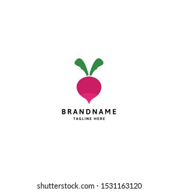 Radish Logo Icon Design Template. Fruit and Vegetable Vector Illustration