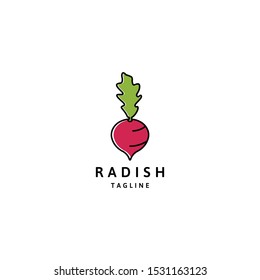 Radish Logo Icon Design Template. Fruit and Vegetable Vector Illustration