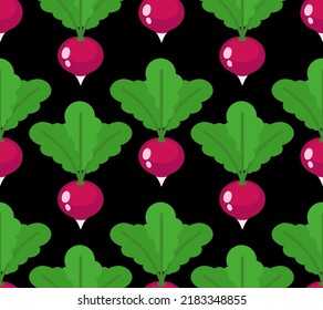 Radish pattern seamless. vegetable garden plant background