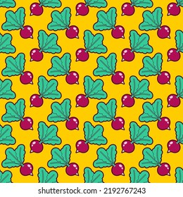 Radish pattern seamless. vegetable garden plant background