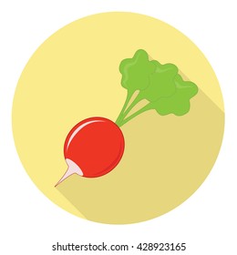 Radish Plant Vegetable Symbol Flat Style Design