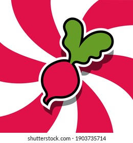 radish pop art cartoon vector 