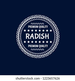 radish premium quality emblem, label, badge. premium quality package label. vintage stamp. designed for product