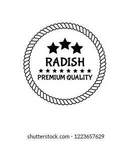 radish premium quality emblem, label, badge. premium quality package label. vintage stamp. designed for product
