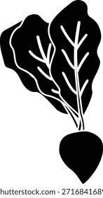 Radish Red vegetable glyph black illustration