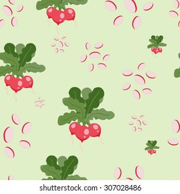 Radish seamless pattern vector illustration