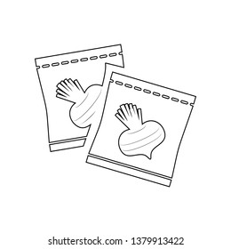 radish seeds in packaging icon. Element of Garden for mobile concept and web apps icon. Outline, thin line icon for website design and development, app development