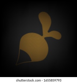 Radish simple sign. Icon as grid of small orange light bulb in darkness. Illustration.