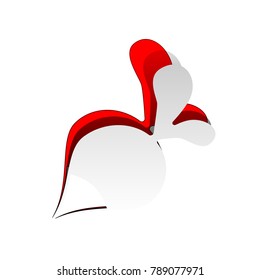 Radish simple sign. Vector. Detachable paper icon with red body stock. Isolated.