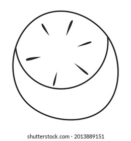 Radish slice vector icon.Outline vector icon isolated on white background radish slice.