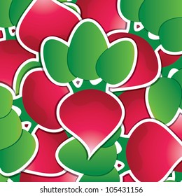 Radish sticker card in vector format.