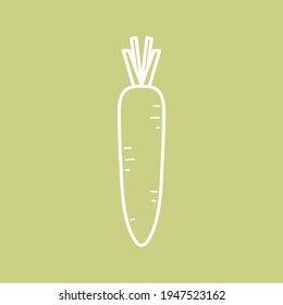 Vector de símbolo de rábano. Señal de Radish.