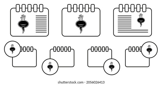 Icono de vector de radar en la ilustración de conjunto de calénder para ui y ux, sitio web o aplicación móvil