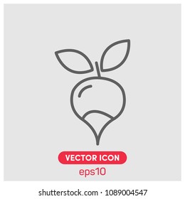 Radish Vector Icon Illustration For Web And Mobile App.Ui/Ux.