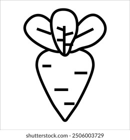 radish vector icon line template
