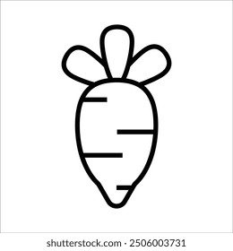 radish vector icon line template