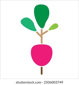 radish vector icon line template