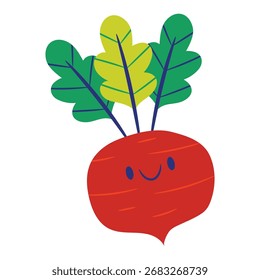 Ilustración vectorial de rábano. Diseño minimalista plano. Ilustración editable para el Web, móvil, impresión