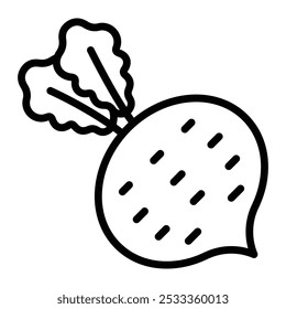 Diseño de icono de línea de Vector de rábano