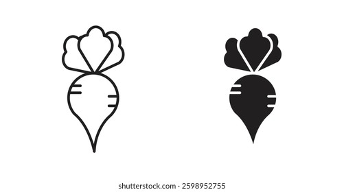 Radish vector line icon illustration collection.