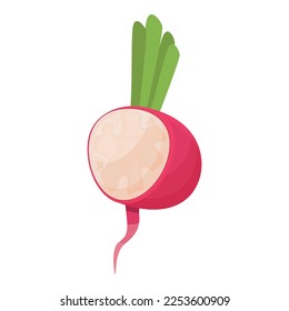 Karikaturvektor mit rotem Gemüse-Symbol. Gesunde Ernährung. Sommervitamin