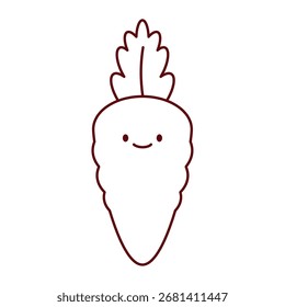 Diseño plano de la ilustración de la verdura del rábano