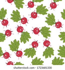 
Radish Vegetable Seamless Pattern would be perfect for fabric, textile, gift wrap, wallpaper, surface designer, background, backdrop, and ornament.