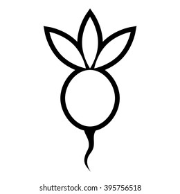 Radish. Vegetables icon. Line vector illustration.