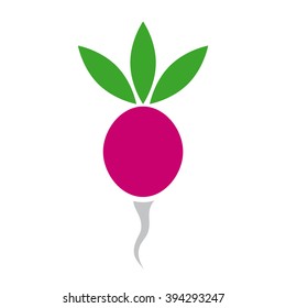 Radish. Vegetables icon. Vector illustration.