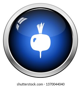 Radishes icon. Glossy Button Design. Vector Illustration.
