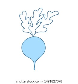 Radishes Icon. Thin Line With Blue Fill Design. Vector Illustration.