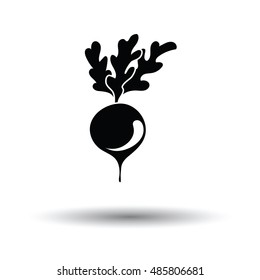 Radishes icon. White background with shadow design. Vector illustration.