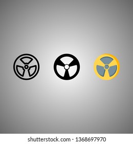 Raditation icon 3 style, EPS 10 vector