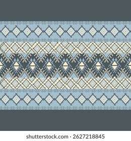 raditional Ukrainian cross-stitch Detailed vector Illustration for textile printing design, on pixels pastel colors tones