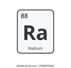 Radium Chemical Symbol. Graphic for Science Designs.
