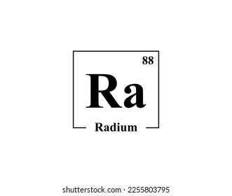 Radium icon vector. 88 Ra Radium