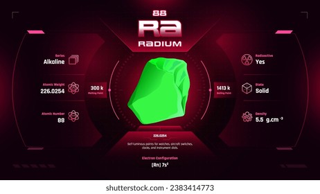 Radium Parodic Table Element 88-Fascinating Facts and Valuable Insights-Infographic vector illustration design