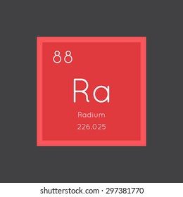 Radium simple style tile icon. Chemical element of periodic table. Vector illustration EPS8
