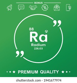 Radium symbol With quote symbol