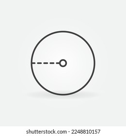 Radius of a Circle vector concept linear icon or symbol