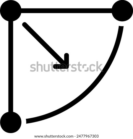 radius glyph icon illustration vector